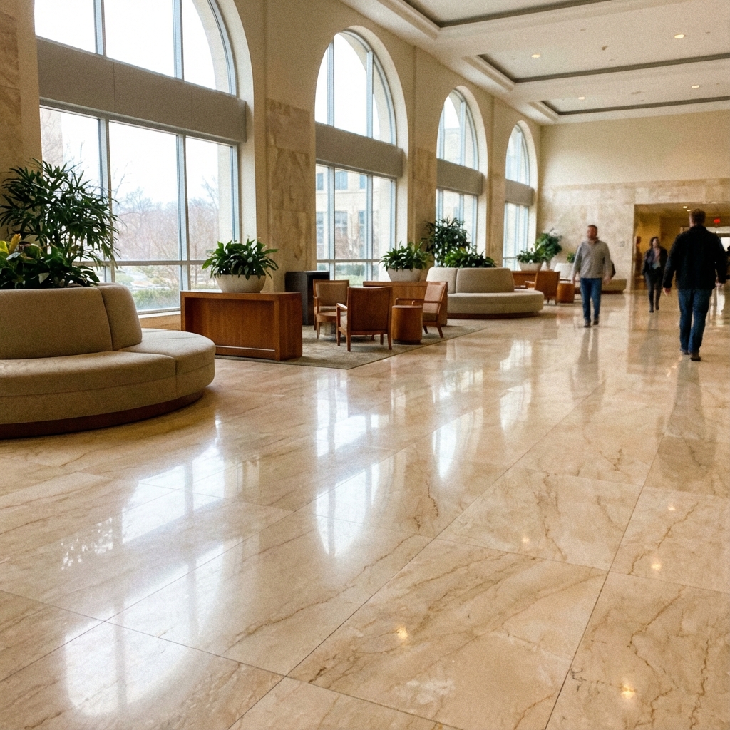 Pristine lobby and reception area